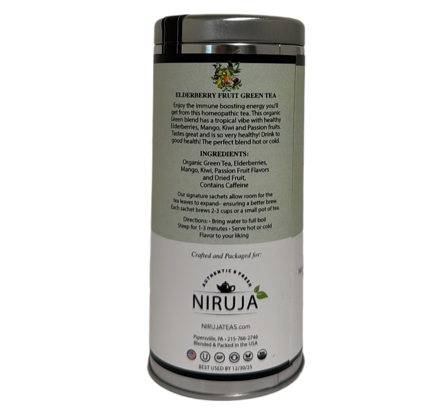 🌿Organic Elderberry Fruit Green Tea – Immunity & Antioxidant Boost