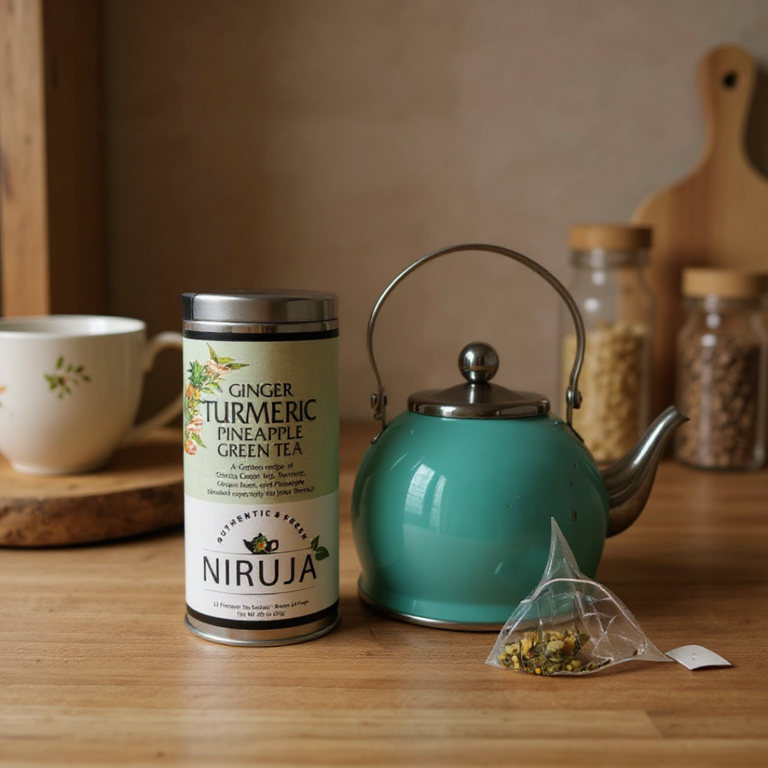 Organic ginger turmeric pineapple green tea 
